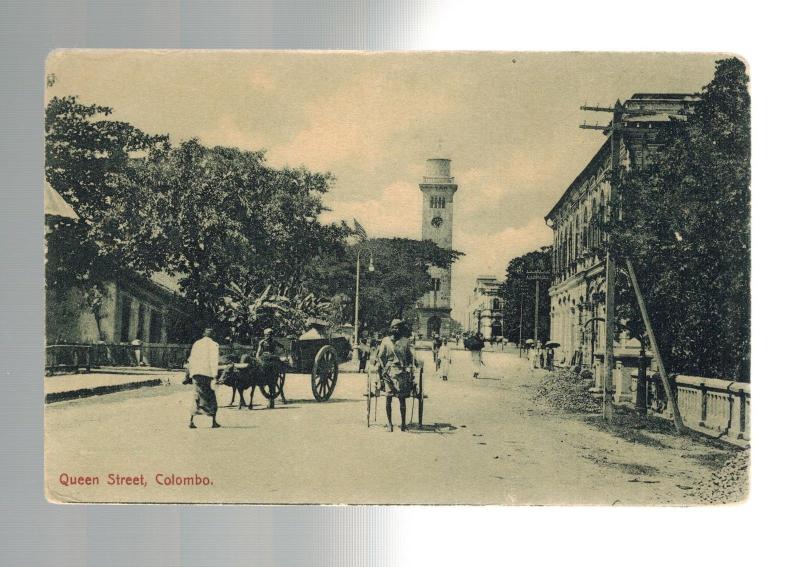 1900s Ceylon Queen Street Colombo Real Picture Postcard Mint