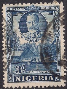 Nigeria 1936 KGV 3d Blue SG 38 ( E592 )