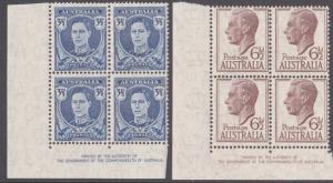 AUSTRALIA GVI 2 imprint blocks MNH...........................................858