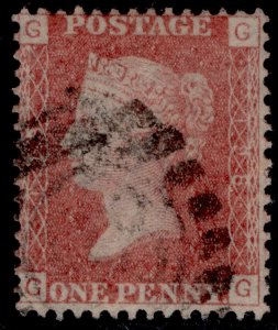 GB QV SG43, 1d rose-red PLATE 198, FINE USED. GG