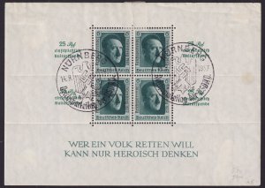 Germany 1937 #B104 vf-u (CTO); 6p(+19p+25p) Dark Blue Green