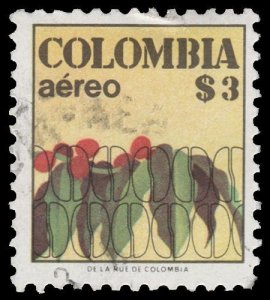 COLOMBIA AIRMAIL STAMP 1977 - 78. SCOTT # C640. USED. # 4