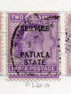 Indian States Patiala 1903-10 Early Issue Fine Used 2a. Optd 203583