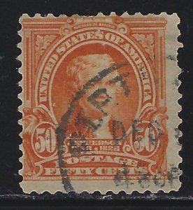 Scott # 310  Lot E255  50c Jefferson  Used