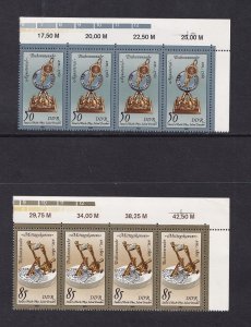 German Democratic Republic  #2343-2348  MNH  1983 sand glasses in strips of 4