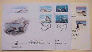 AUSTRALIA  ANTARCTIC  6 FDC  1988,2001 TASMANIA CACHETED