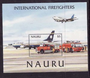 Nauru-Sc#508-Unused NH sheet-Fire Fighting-2002-