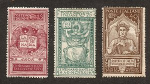 Italy - Sc# 133 - 135 MH/MLH         -         Lot 0824252