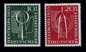 Germany  1955 -   Carrier Pigeon - MNH set    # B342-B343