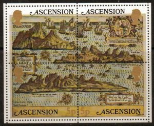 Ascension 1981 Scott 289 Early Maps of Ascension S/S of 4 MNH 198