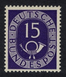 Germany 15pf violet Numeral and Posthorn CV£60.- 1951 MNH SG#1051