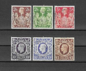 GREAT BRITAIN 1939/48 SG 476/478c USED