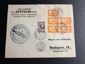 1931 Hungary Graf Zeppelin Airmail Cover Budapest 72 to Budapest IX LZ 127 