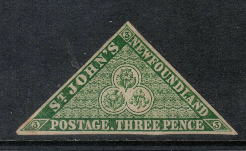 Newfoundland #3 Very Fine Mint Full Original Gum Hinged **With Certificate**