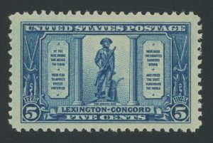 USA 619 - 5 cent Lexington Concord - XF JUMBO Mint hinged