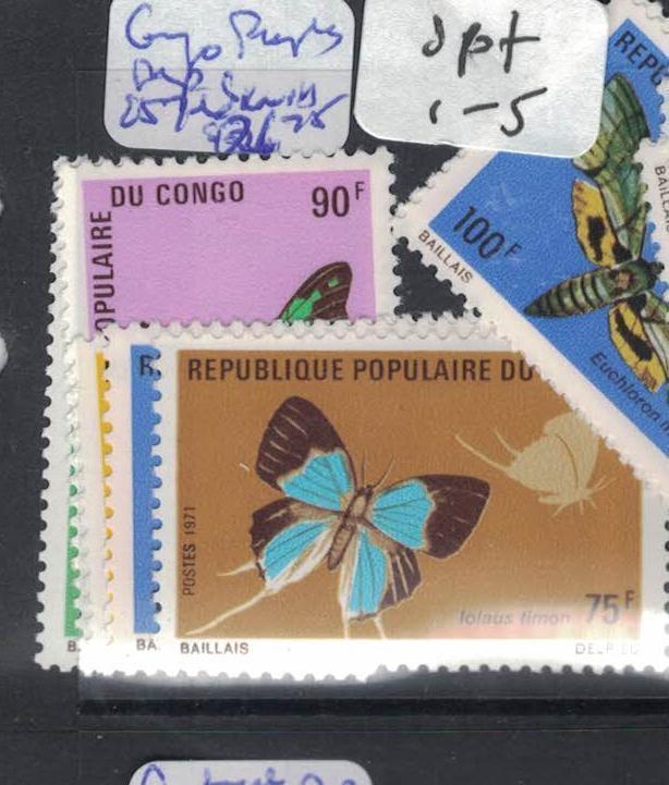 Congo Peoples Republic Butterfly SC 257-61 MNH (1dpt)