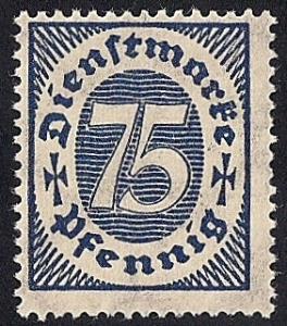 Germany #O14 75PF Numerials Stamp Mint OG NH F