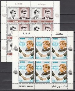 Ajman, Mi cat. 299-300 A. Kennedy Brothers, Human Rights Sheets of 6. ^