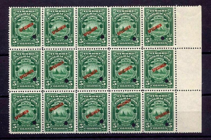 Costa Rica Emigration Specimens MNH (15 Stamps)GX 789s