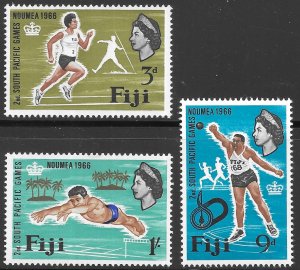 Fiji Scott 226-228 MNH 2nd South Pacific Games Set of 1966