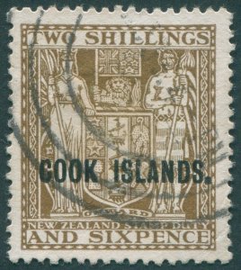 Cook Islands 1940 2s 6d dull brown Postal Fiscal SG122 used