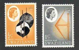 Swaziland; Scott 92-93; 1962;  Unused; NH