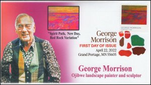 22-068, 2022, George Morrison, First Day Cover, Digital Color Postmark, Spirit P 