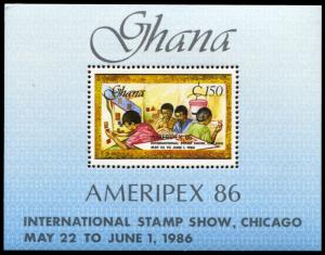 Ghana 1005, MNH, AMERIPEX Philatelic Exhibition souvenir sheet