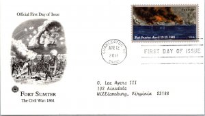 FDC 2011 SC #4522-4523 Fort Sumter - Charleston SC - Single - J3108