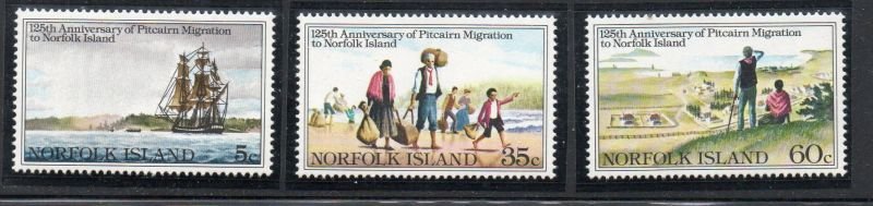Norfolk Island Sc 277-79 1981 Pitcairn Arrivals stamp set mint NH