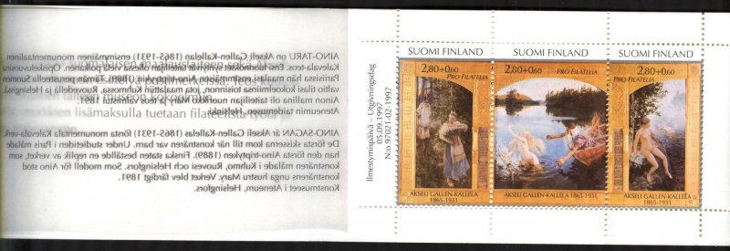 Finland 1997 Stamp Day Art Paintings Aino Saga Mi. 1400/02 Booklet MNH
