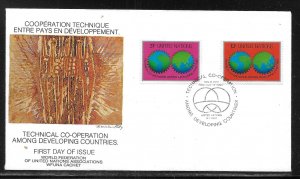 United Nations NY 302-303 Technical Cooperation WFUNA Cachet FDC First Day Cover