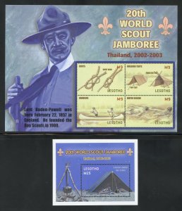 Lesotho 1316-17 MNH Scout World Jamboree Souvenir Sheets 2002.