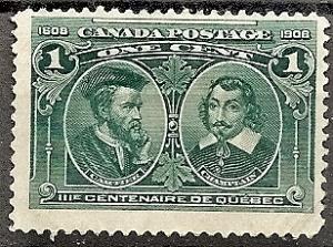 Canada   97 Used 1908 1c Cartier and Champlain