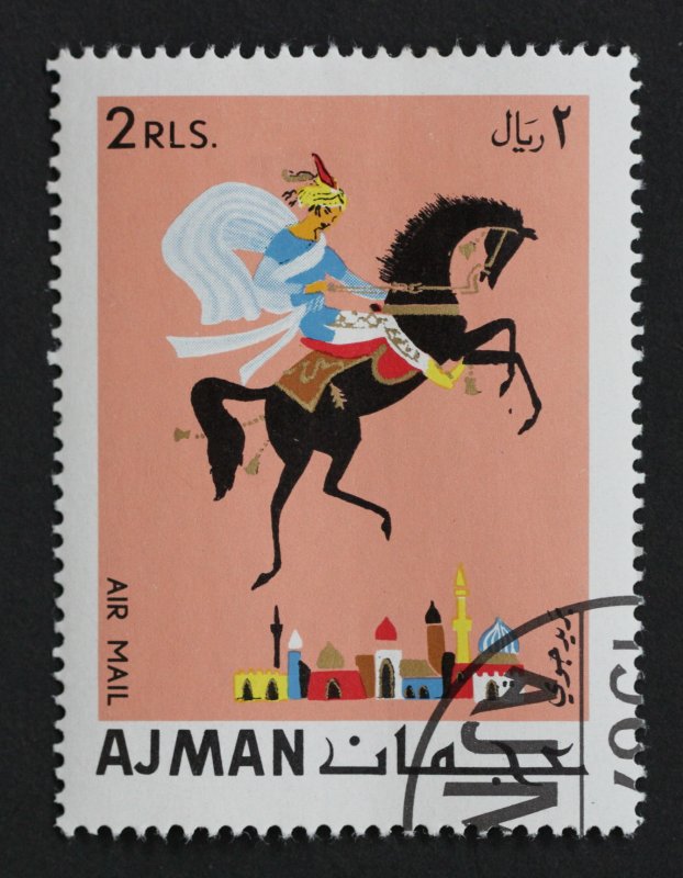 Ajman Scott # C174  2r  Air Post  The black horse    Date Issued 1967-08-05