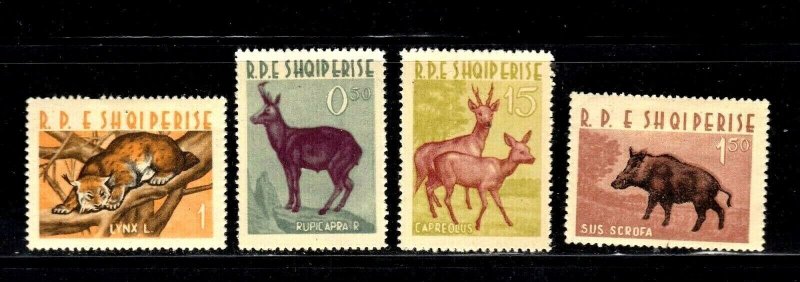 Albania stamps #639 - 642, MHOG, complete set, 1962, Topical, Animals