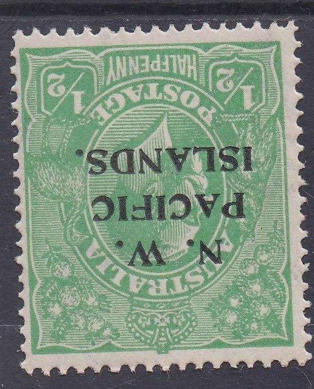 PI NEW GUINEA 1918 KGV 1/2D MNH ** LARGE MULTI WMK INVERTED 