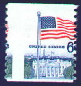 1338A 6c Flag, Misperfed NH t8937