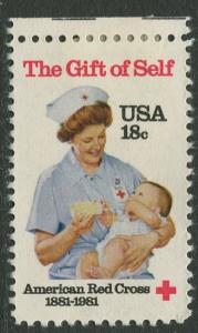 USA - Scott 1910- American Red Cross -1981- MLH - Single 18c Stamp