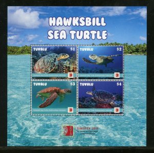 TUVALU  2019  HAWKSBILL SEA TURTLE  SHEET MINT NEVER HINGED