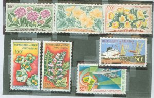 Congo, Peoples Rep. (ex Fr. Congo) #C2-C4/C6/C8-C9/C60 Mint (NH) Single (Complete Set) (Flowers) (Plane)