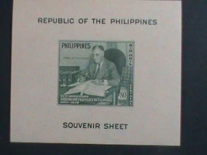 PHILIPPINES 1950 -SC#C70- PRESIDENT F.D. ROOSEVELT MINT IMPERF:S/S VERY FINE