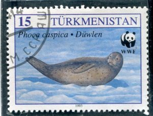 Turkmenistan 1993 WWF CASPIAN SEAL 1 Stamp Perforated used