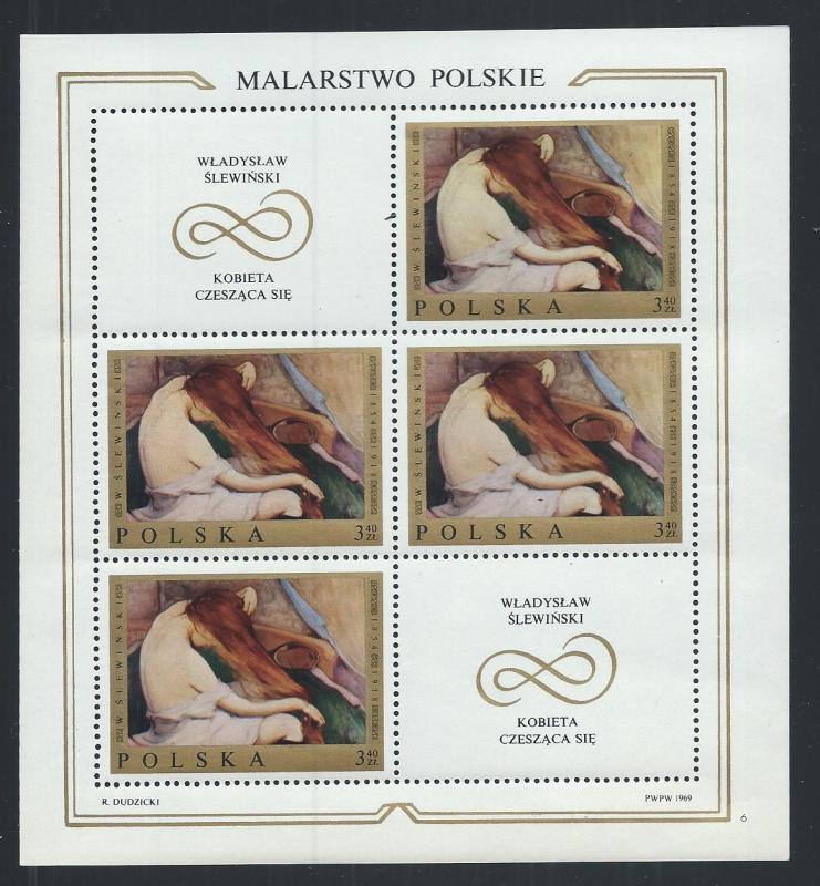 POLAND SC# 1680 MINI SH/4 W/LABELS VF/MNH 1969