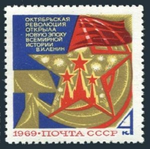 Russia 3654 block/4,MNH.Michel 3680. October Revolution,52nd Ann.1969.