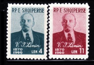 ALBANIA Sc 557-8 NH ISSUE OF 1960 - LENIN