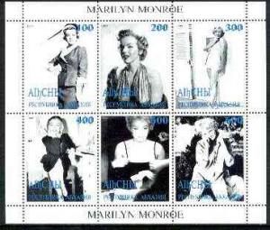 Abkhazia 1999 Marilyn Monroe perf sheetlet containing com...