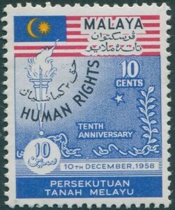 Malaysia Malayan Federation 1959 SG10 10c Human Rights MLH