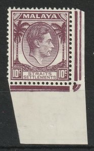 Malaya Straits Settlements 1937 KGVI 10c Mint SG#284 M1968