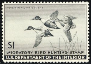 RW12, Mint VF NH $1 Federal Duck Stamp --- Stuart Katz